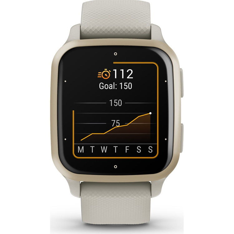 Garmin Venu Sq 2 Music Edition Cream Gold Aluminum Bezel with French Gray Case and Silicone Band (010-02700-02/12)