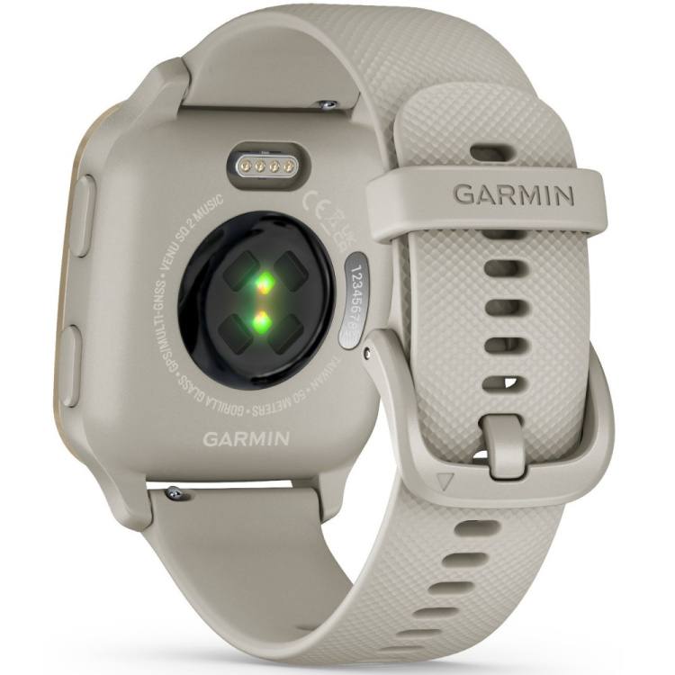 Garmin Venu Sq 2 Music Edition Cream Gold Aluminum Bezel with French Gray Case and Silicone Band (010-02700-02/12)