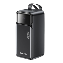 Зарядний пристрій Power Bank AWEI PA-106 50000mAh 22.5W PD 3xUSB-C (Black) (6954284029537)