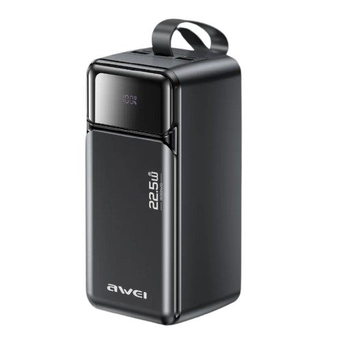 Зарядний пристрій Power Bank AWEI PA-106 50000mAh 22.5W PD 3xUSB-C (Black) (6954284029537)