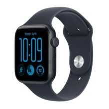 Apple Watch SE 3 44mm Midnight Aluminum Case with Navy Blue Sport Band - S/M (MJL74) 2026