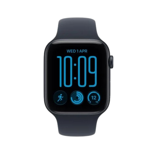 Apple Watch SE 3 44mm Midnight Aluminum Case with Navy Blue Sport Band - S/M (MJL74) 2026