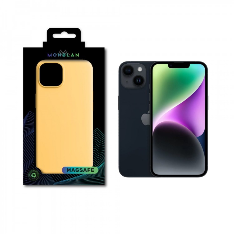 Чехол Monblan для iPhone 14 Magnetic Silicone [MagSafe] Series (Sunglow)