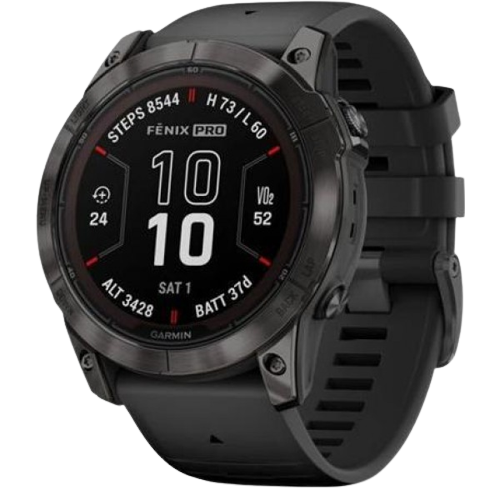 Garmin Fenix 7X Pro Sapphire Solar Carbon Gray DLC Titanium with Black Band (010-02778-10/11)