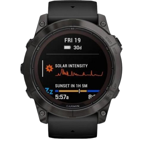 Garmin Fenix 7X Pro Sapphire Solar Carbon Gray DLC Titanium with Black Band (010-02778-10/11)