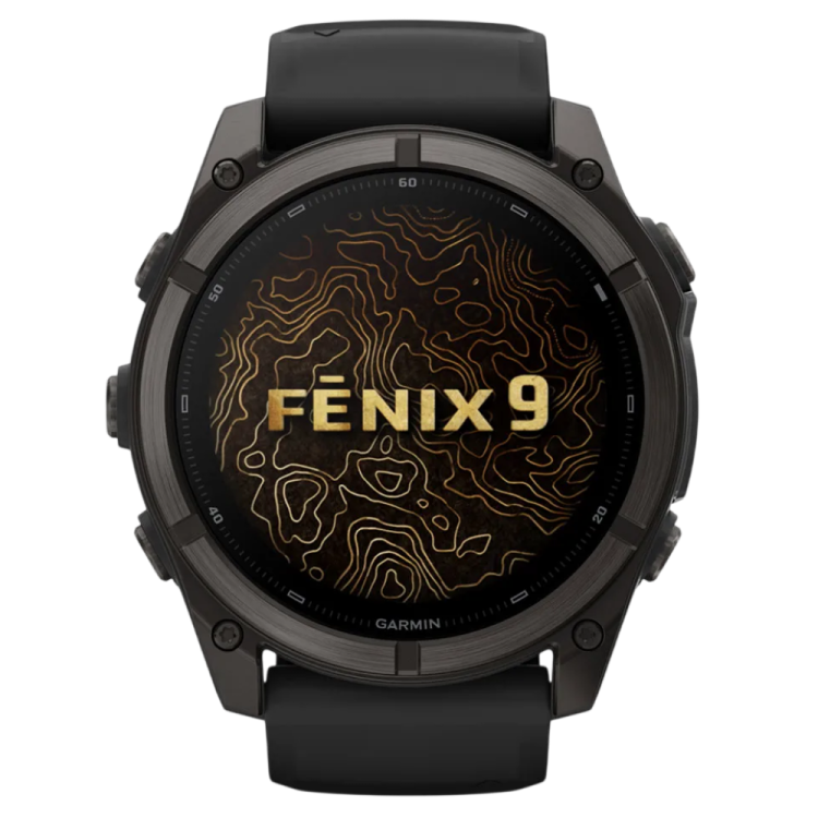 Garmin Fenix 9 51mm AMOLED Sapphire Carbon Gray DLC Titanium with Black Silicone Band (010-04763-10/11)