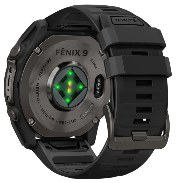 Garmin Fenix 9 51mm AMOLED Sapphire Carbon Gray DLC Titanium with Black Silicone Band (010-04763-10/11)
