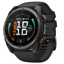 Garmin Fenix 9 51mm AMOLED Sapphire Carbon Gray DLC Titanium with Black Silicone Band (010-04763-10/11)
