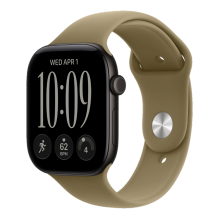 Apple Watch Series 12 GPS 42mm Black Aluminum Case with Olive Sport Band - M/L