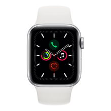 Apple Watch Series 5 GPS 44mm Silver Aluminum Case with White Sport Band (MWVD2) бу