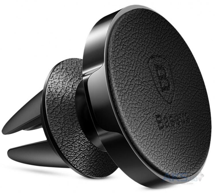 Автотримач Baseus Small Ears Series Air Outlet Magnetic [Genuine Leather Type] магнітний (Black)