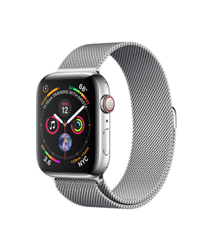 Apple Watch Series 4 GPS + Cellular 44mm Stainless Steel Case with Milanese Loop (MTV42)