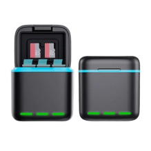 Зарядний пристрій для GoPro Hero 9-12 Portable Battery Charger 3 Slot Charging Box