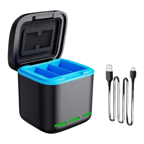 Зарядний пристрій для GoPro Hero 9-12 Portable Battery Charger 3 Slot Charging Box
