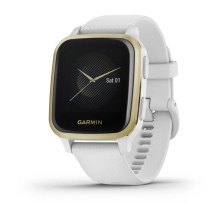 Garmin Venu Sq Light Gold Aluminum Bezel with White Case and Silicone Band (010-02427-11/01)
