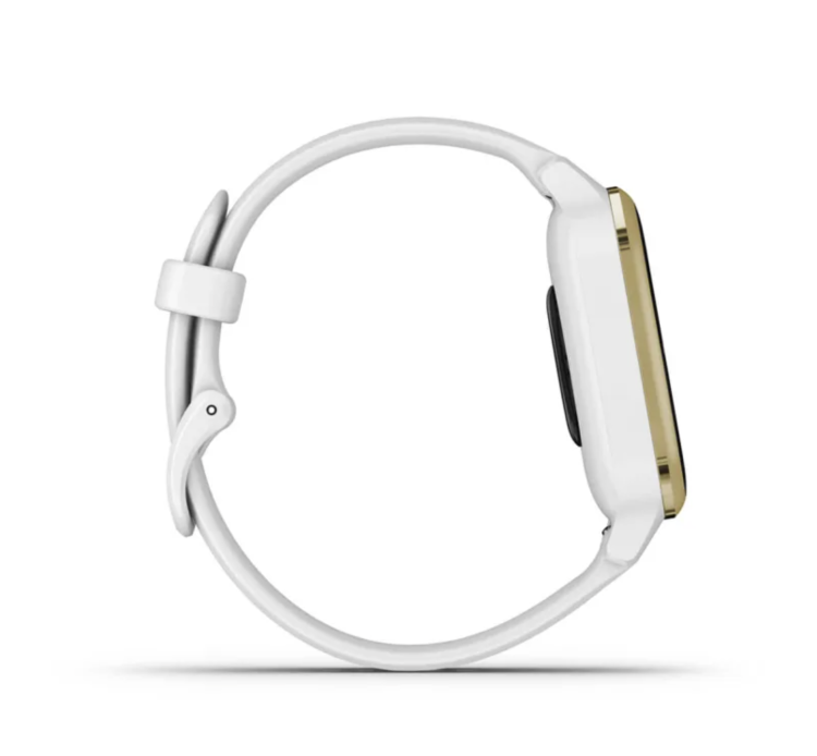 Garmin Venu Sq Light Gold Aluminum Bezel with White Case and Silicone Band (010-02427-11/01)