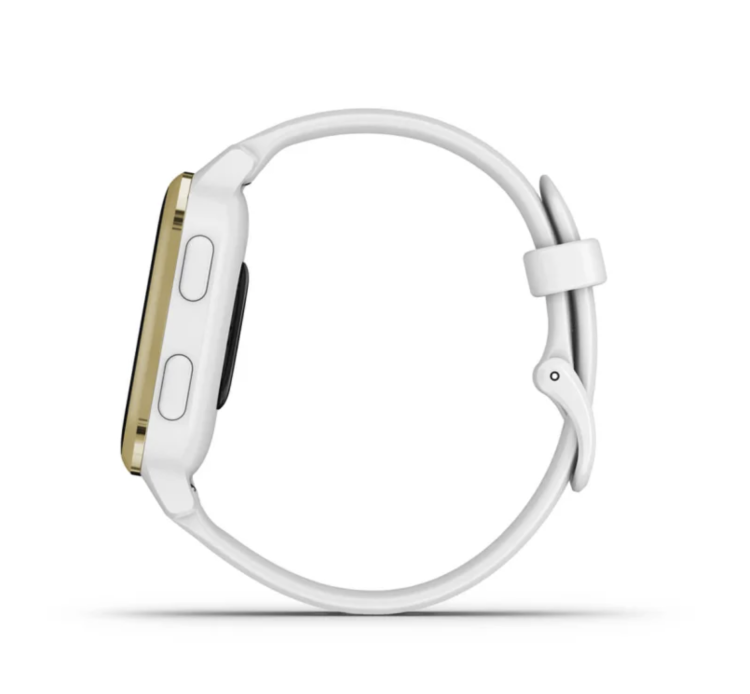 Garmin Venu Sq Light Gold Aluminum Bezel with White Case and Silicone Band (010-02427-11/01)