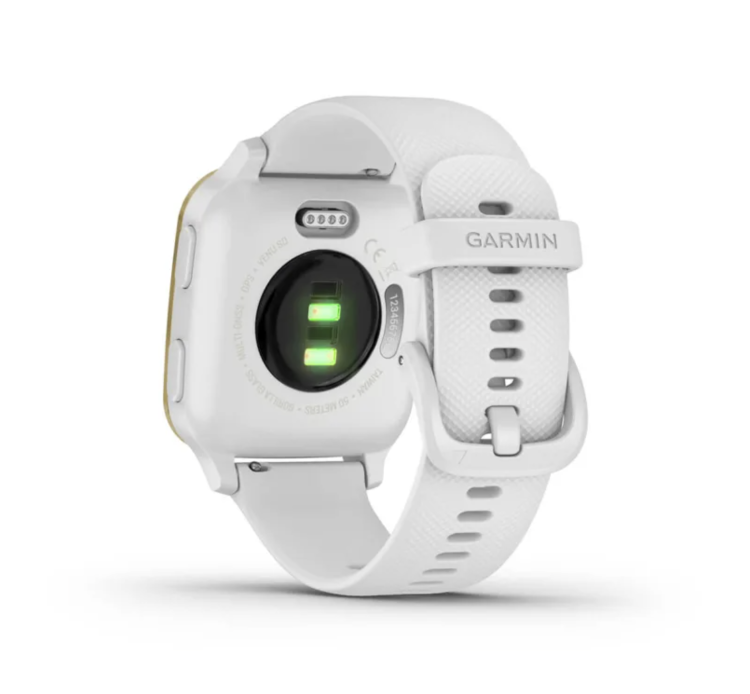 Garmin Venu Sq Light Gold Aluminum Bezel with White Case and Silicone Band (010-02427-11/01)