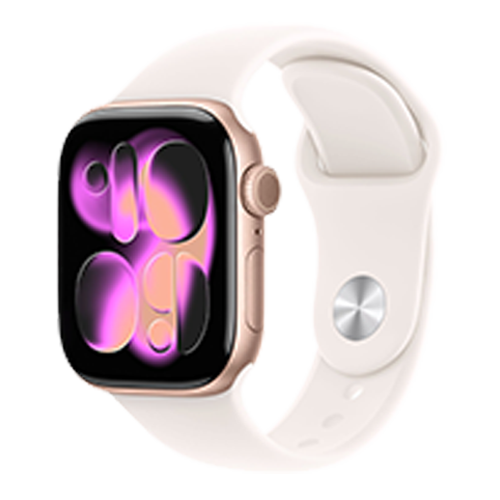 Apple Watch Series 11 GPS, 46mm Rose Gold Aluminum Case with Light Blush Sport Band - S/M (MEV64)