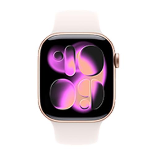 Apple Watch Series 11 GPS, 46mm Rose Gold Aluminum Case with Light Blush Sport Band - S/M (MEV64)