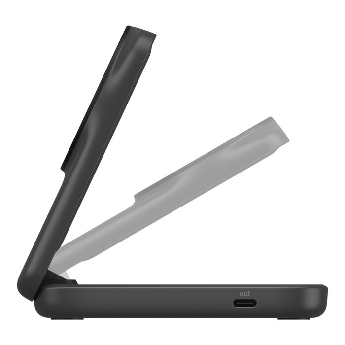 Безпровідна зарядка Belkin 2в1 UltraCharge Foldable Magnetic Charging 25Вт Black (WIZ039kqBK)