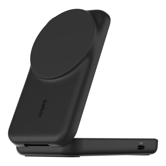 Безпровідна зарядка Belkin 2в1 UltraCharge Foldable Magnetic Charging 25Вт Black (WIZ039kqBK)