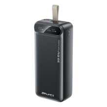 Зарядний пристрій Power Bank AWEI PA-12 30000mAh 22.5W PD QC (Black) (6954284021838)