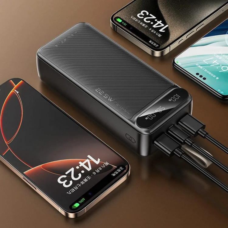 Зарядний пристрій Power Bank AWEI PA-12 30000mAh 22.5W PD QC (Black) (6954284021838)