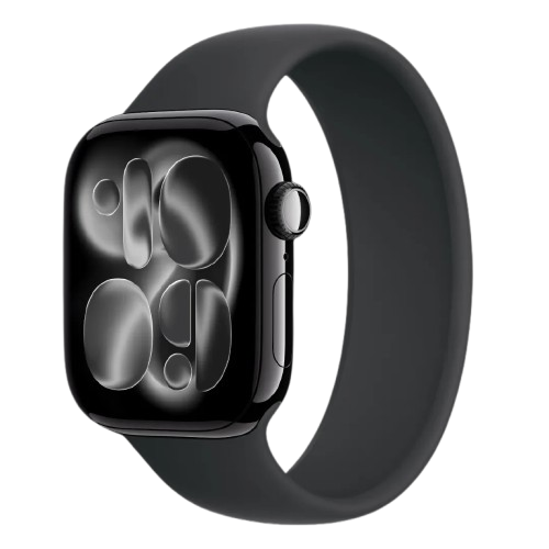 Apple Watch Series 11 GPS 42mm Jet Black Aluminium Case with Black Solo Loop Size 8 (MEW04+MY7X3)