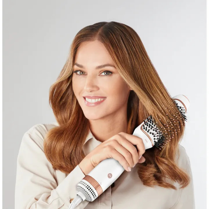 Фен-щітка Rowenta Reverso Dry&Brush 2в1 (CF9820F0) (White/Gold)