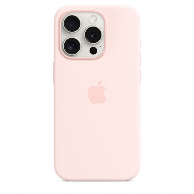 Чехол Apple Silicone Case для iPhone 15 Pro with MagSafe (Light Pink)