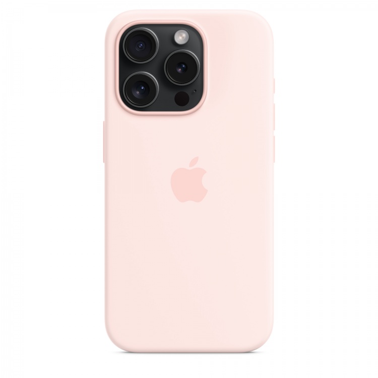 Чохол Apple Silicone Case для iPhone 15 Pro with MagSafe (Light Pink)