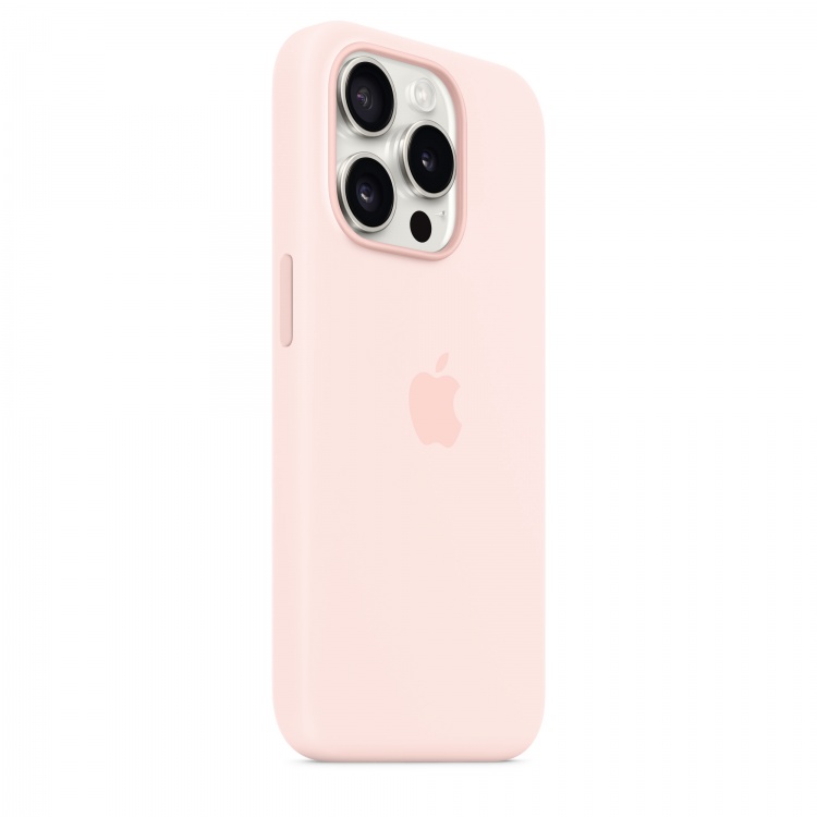 Чохол Apple Silicone Case для iPhone 15 Pro with MagSafe (Light Pink)