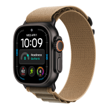 Apple Watch Ultra 4 GPS + LTE 49mm Black Titanium Case with Desert Alpine Loop - Large