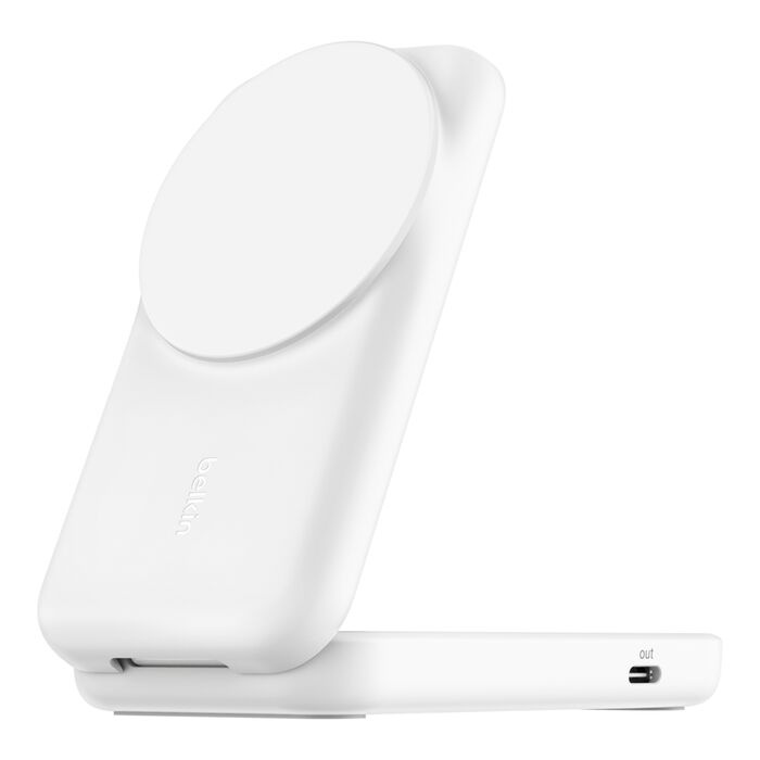Безпровідна зарядка Belkin 2в1 UltraCharge Foldable Magnetic Charging 25Вт White (WIZ039kqWH)