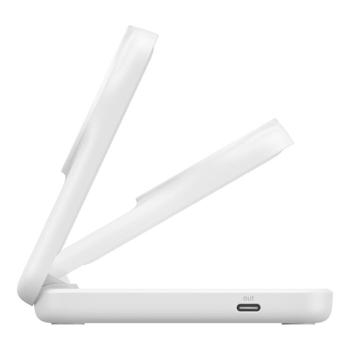 Безпровідна зарядка Belkin 2в1 UltraCharge Foldable Magnetic Charging 25Вт White (WIZ039kqWH)