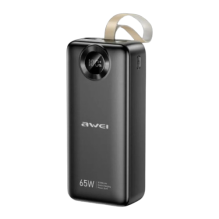 Зарядний пристрій Power Bank AWEI PA-34 30000mAh 65W Fast charging (Black) (6954284025324)