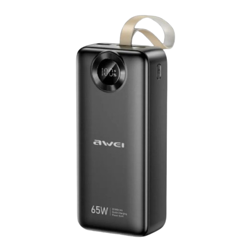 Зарядний пристрій Power Bank AWEI PA-34 30000mAh 65W Fast charging (Black) (6954284025324)