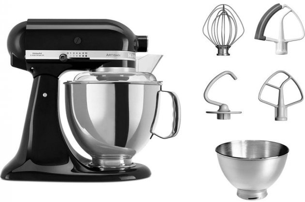 Планетарный миксер KitchenAid Artisan 4,8 л 5KSM175PSEOB Black (UA)