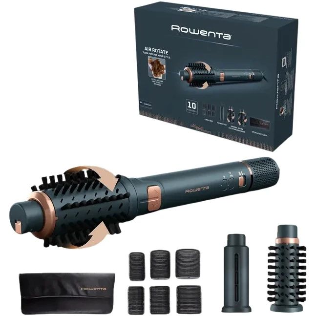 Фен-щетка Rowenta Air Rotate 3в1 (Green/Gold) (UB9920E0)