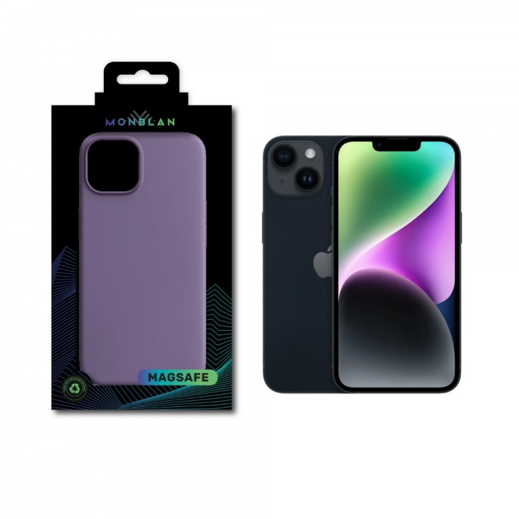 Чехол Monblan для iPhone 14 Magnetic Silicone [MagSafe] Series (Iris)