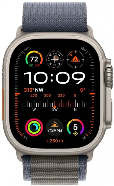 Apple Watch Ultra 2 49mm Titanium Case with Blue Alpine Loop (Medium) (MREP3) бу