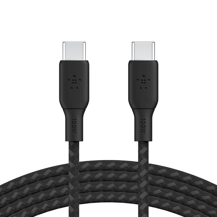 Кабель Belkin Braided USB-C 100W 3m Black (CAB014bt3MBK) Кабель Belkin Braided USB-C 100W 3m Black (CAB014bt3MBK)
