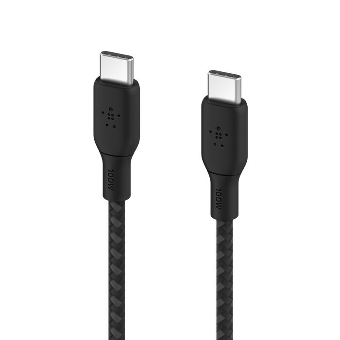 Кабель Belkin Braided USB-C 100W 3m Black (CAB014bt3MBK) Кабель Belkin Braided USB-C 100W 3m Black (CAB014bt3MBK)