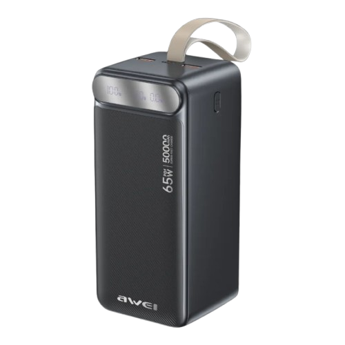 Зарядний пристрій Power Bank AWEI PA-81 50000mAh 65W PD 2xUSB-A/USB-C (Black) (6954284029551)
