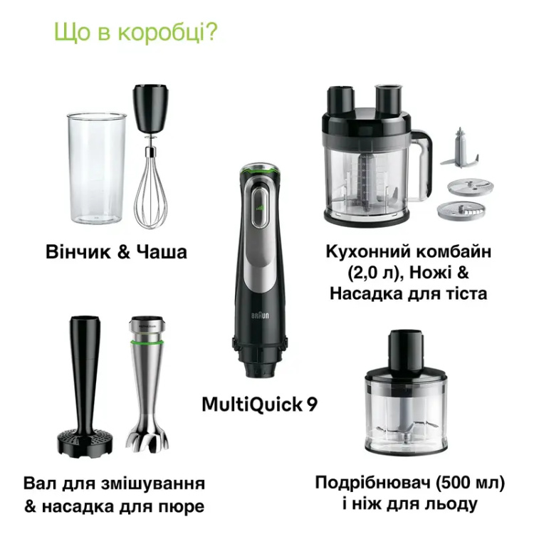 Блендер занурювальний Braun MQ9187XLI (UA)
