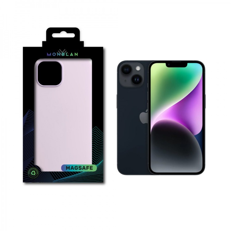Чехол Monblan для iPhone 14 Magnetic Silicone [MagSafe] Series (Lilac)