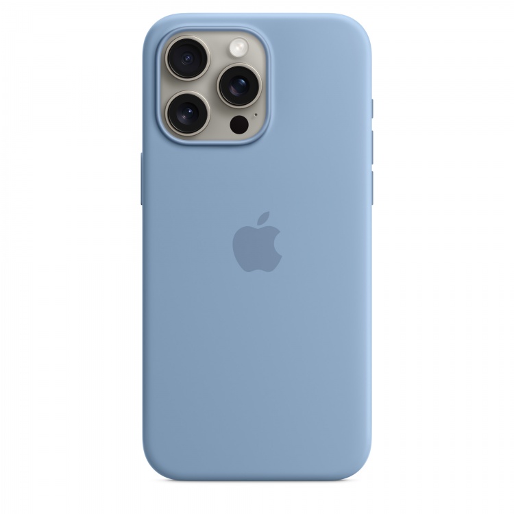 Чехол Apple Silicone Case для iPhone 15 Pro Max with MagSafe (Winter Blue)