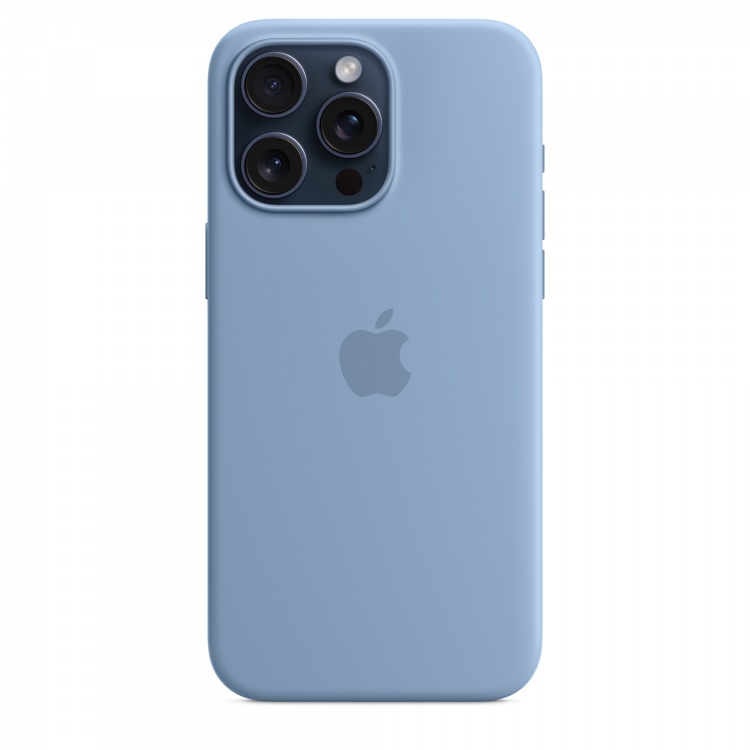 Чехол Apple Silicone Case для iPhone 15 Pro Max with MagSafe (Winter Blue)