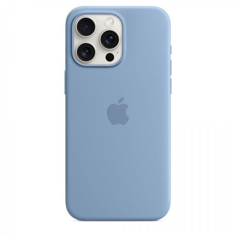Чехол Apple Silicone Case для iPhone 15 Pro Max with MagSafe (Winter Blue)